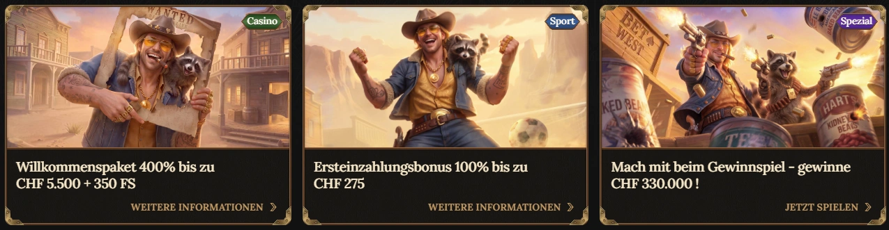 BetWest Aktionen